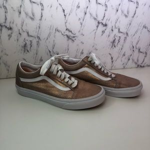 Vans low tops. Rose gold with silver undertones